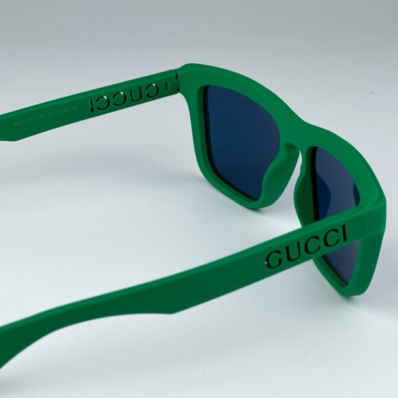 Gucci GG1571S 004 BRAND NEW Sunglasses Green Blue Mirrored Logo Unisex Square - Picture 11 of 13